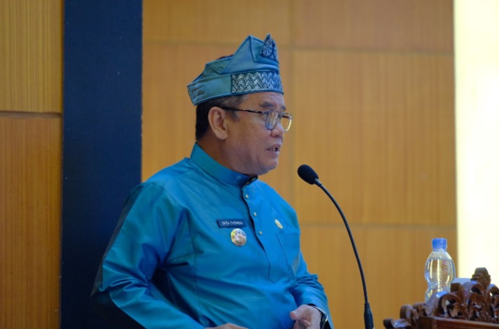 Rapat Paripurna HUT Kabupaten Siak Ke-25  di DPRD Siak, Pjs Indra Purnama Laporkan 5 Indikator Capaian