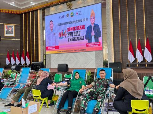 Semarakkan HPN 2025, PWI Riau dan  Korem 031 Wirabima Gelar Donor Darah