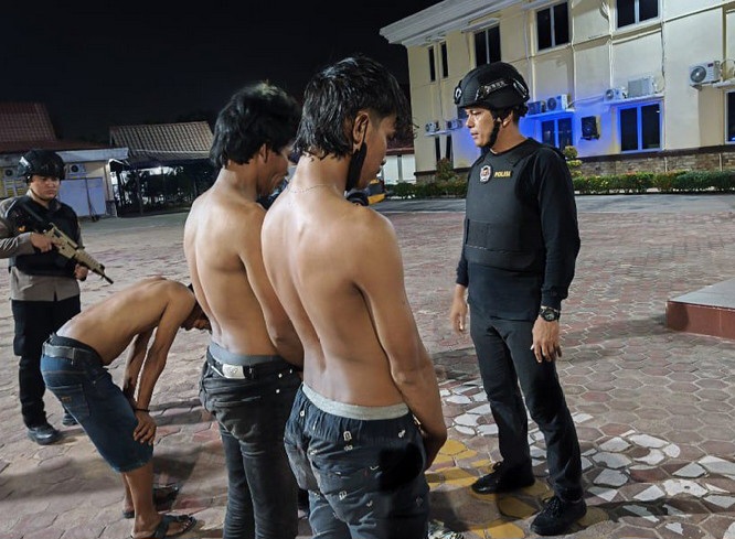 Tim Raga Polres Dumai Ringkus Tiga Preman Pemalak Supir Truk
