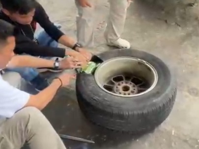 Polda Lampung Bongkar Ban Serep Berisi 24 Kilogram Sabu-sabu