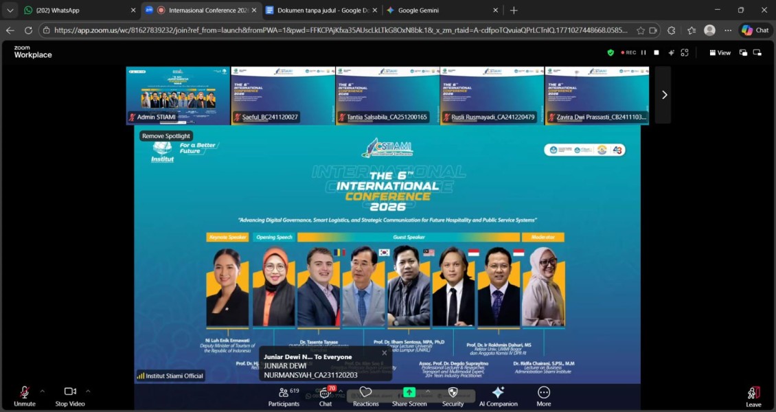 Institut STIAMI Selenggarakan The 6th International Conference, Dorong Inovasi Tata Kelola Digital Global