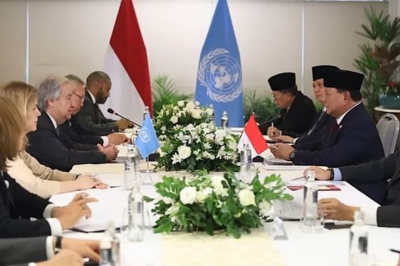 Bertemu Sekjen PBB, Prabowo Tegaskan RI Dukung Penguatan Pasukan Perdamaian di Palestina