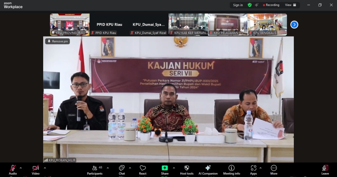 Kaji Ulang Sengketa Pilkada Rokan Hilir 2024, KPU Provinsi Riau Bedah Strategi Hukum Pilkada Lewat Kajian Hukum Seri VII