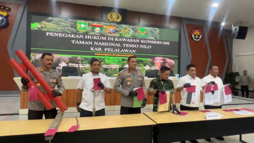 Tiga Penjual Lahan TNTN dan Enam Perusak Tenda Satgas TNTN Resmi Ditahan