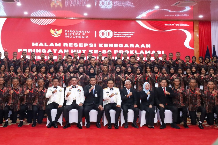 Pangdam I/BB Bersama Forkopimda Sumut Meriahkan Resepsi Kenegaraan HUT ke-80 RI