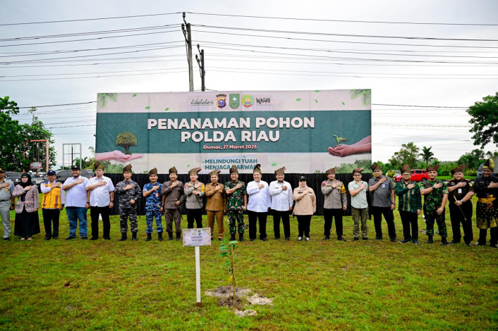 Bupati Bengkalis Ikut Kegiatan Penanaman 10.000 Pohon Bersama Kapolda Riau