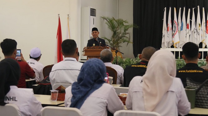 Bupati Inhil H.Herman Buka Rapat KONI Inhil