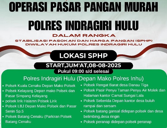 Stabilkan Harga Beras, Polres Inhu Gelar Pasar Murah