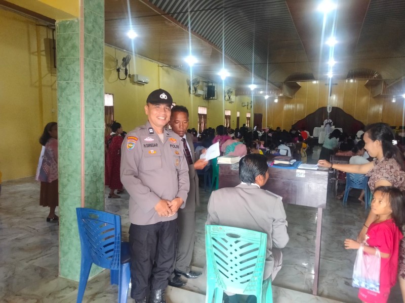 Polsek Kandis Melaksanakan Pengamanan Perayaan Ibadah Paskah Tahun 2025 di Gereja - gereja
