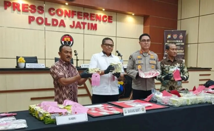 Polda Jatim Gagalkan Peredaran 33 Kilogram Sabu-Sabu Jaringan Antarwilayah