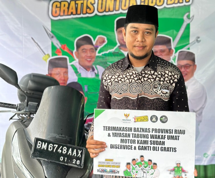 Baznas Riau Berikan Servis dan Ganti Oli Gratis ke 500 Dai