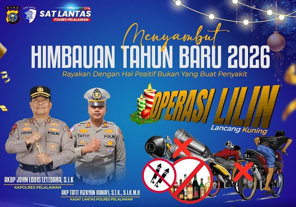 Operasi Lilin LK, Satklantas Polres Pelalawan Imbau Masyarakat Rayakan Tahun Baru Secara Positif