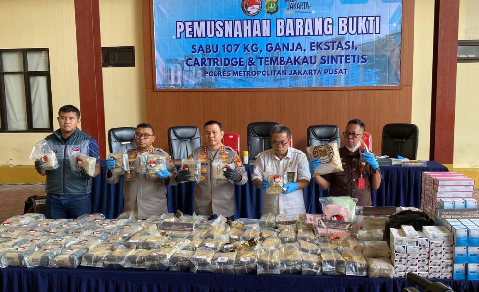 Polisi Bongkar Jaringan Narkotika Sumatera–Jakarta, 109 Kg Sabu dan Ratusan Cartridge Disita