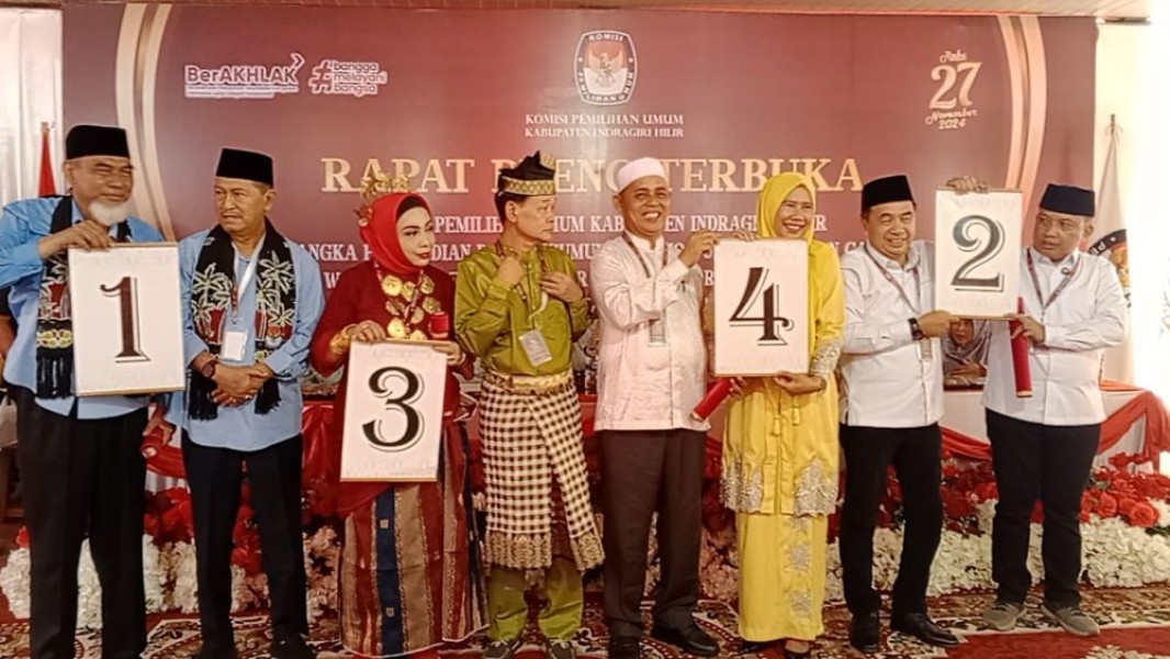 Berikut Nomor Urut 4 Pasangan Calon Bupati Inhil di Pilkada 2024