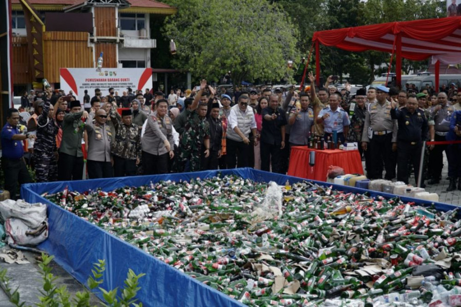 Polda Riau Musnahkan Ribuan Barang Bukti Hasil Operasi KRYD Jelang Ramadan