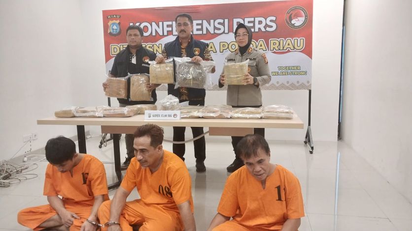Ganja Dicuri Teman, Sindikat Pengedar Narkoba Antar Provinsi Diciduk Polda Riau