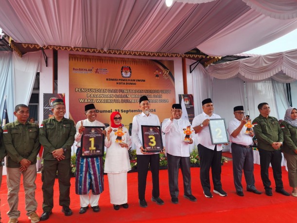 KPU Dumai Menetapkan Nomor Urut 3 Paslon yang Bertarung di Pilkada Dumai 2024