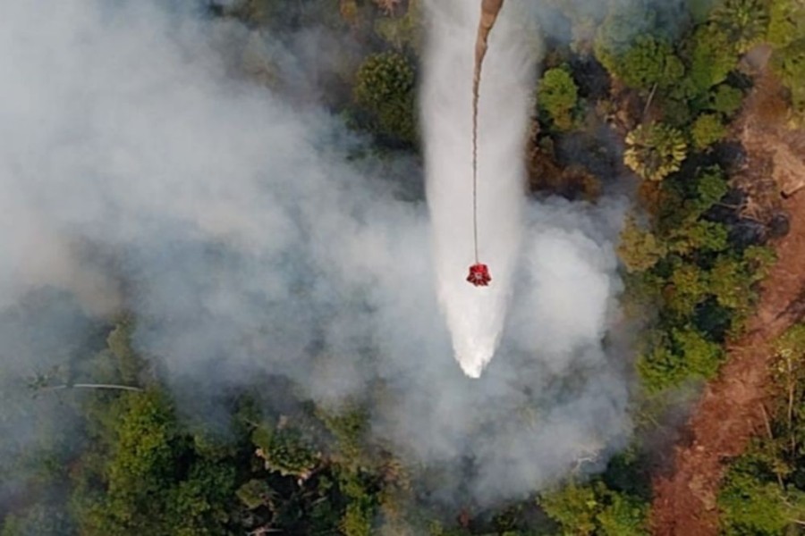 Sinergi Darat dan Udara, Karhutla di Sungai Sembilan Dumai Akhirnya Padam