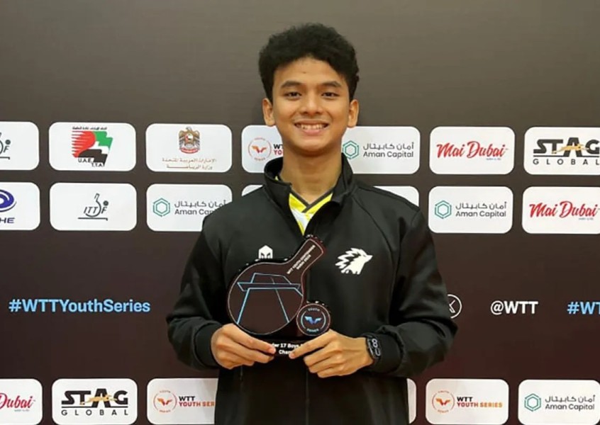 Atlet Tenis Meja Muda Naufal Junindra Raih Juara di Dubai