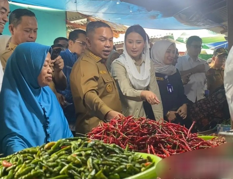 Wamendag Pastikan Harga Komoditas Stabil di Pasar Cik Puan Pekanbaru