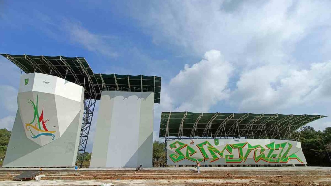 Dispora Riau Tuntaskan Konstruksi Venue Panjat Tebing Bertaraf Internasional di Stadion Kaharuddin Nasution
