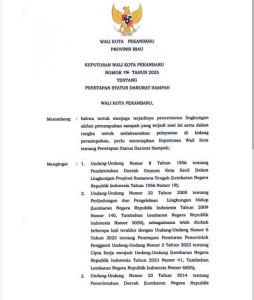 Pekanbaru Resmi Berstatus Darurat Sampah, Berlaku Mulai Hari Ini Rabu 15 Januari