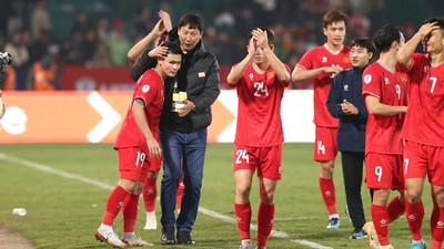 Timnas Vietnam merayakan kemenangan atas Indonesia di Piala AFF 2024.