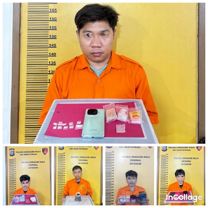 Oknum PPPK Pemkab Inhu dan 4 Pengedar Sabu Ditangkap Polres Inhu