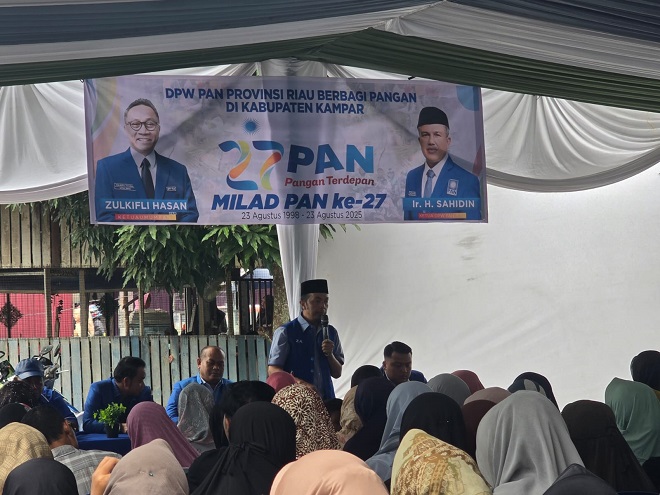 DPW PAN Riau Berbagi Pangan Dipusatkan di kantor DPD PAN Kampar