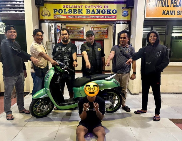 Kurang dari 24 Jam, Polsek Bangko Tangkap Maling Motor dan Amankan Barang Bukti di Semak