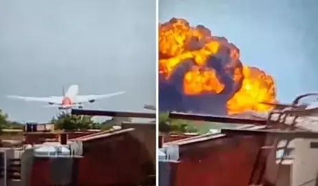 Maskapai Air India Jatuh di Pemukiman Meghani Nagar
