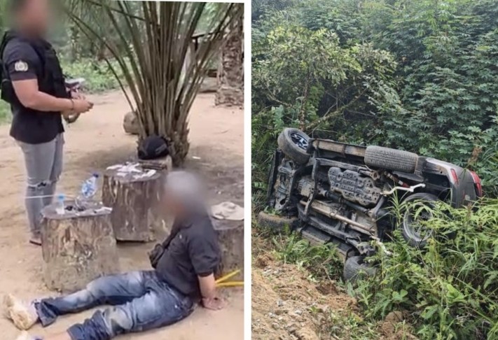 Kejar-kejaran Dramatis di Rohil, Mobil Pengedar Sabu Terbalik