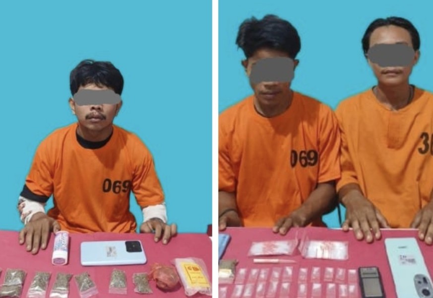 Tiga Pengedar Narkoba Diciduk di Langgam, Paket Sabu dan Ganja Diamankan