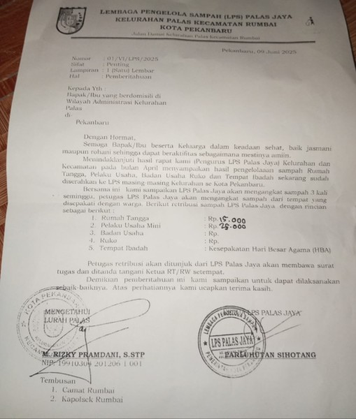Ada Warga Tolak Bayar Iuran Sampah ke LPS, Ini Respon DLHK Pekanbaru