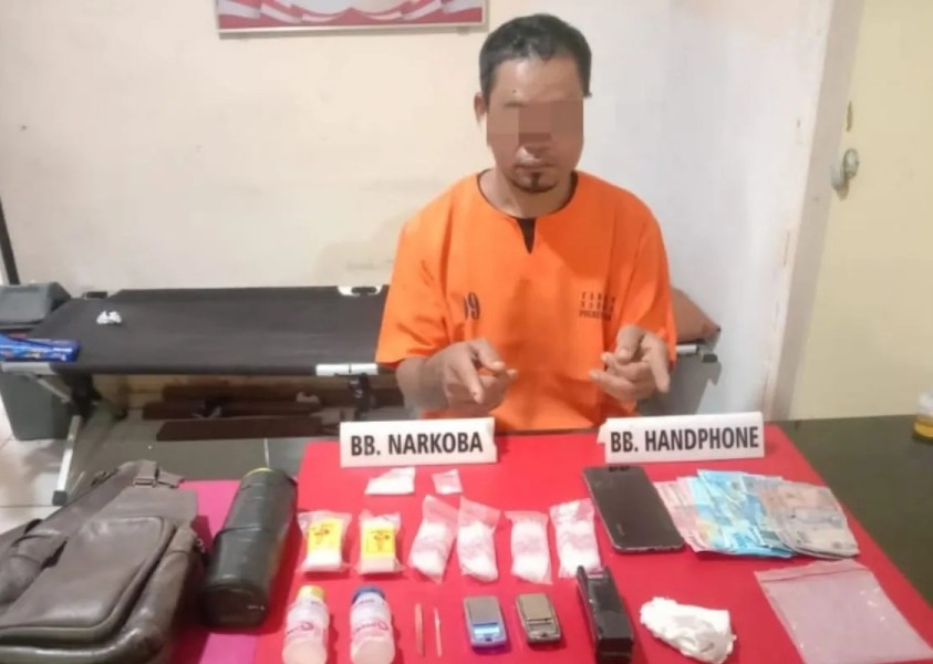 Polres Kampar Tangkap Bandar Narkoba Amankan 7,14 Gram Sabu-Sabu