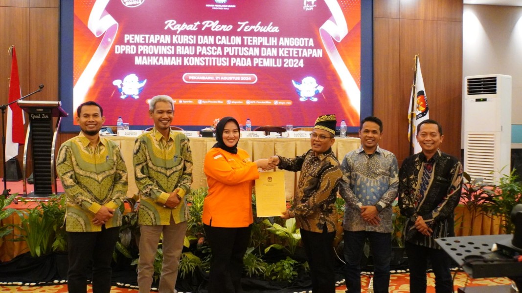 Pleno KPU Riau Tetapkan 65 Calon Anggota DPRD Riau Terpilih 2024