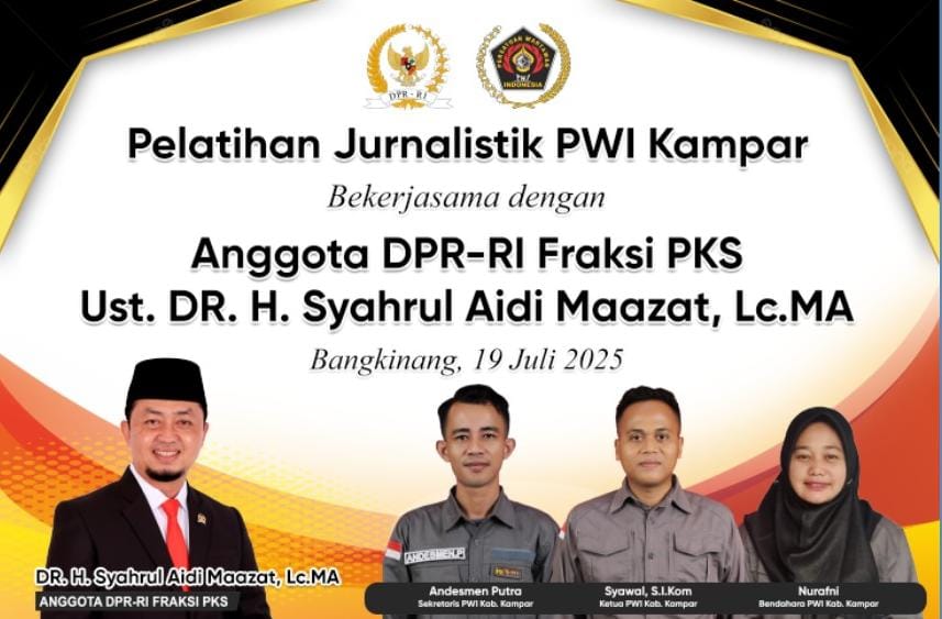 PWI Kampar Gandeng Anggota DPR RI, Laksanakan Pelatihan Jurnalistik
