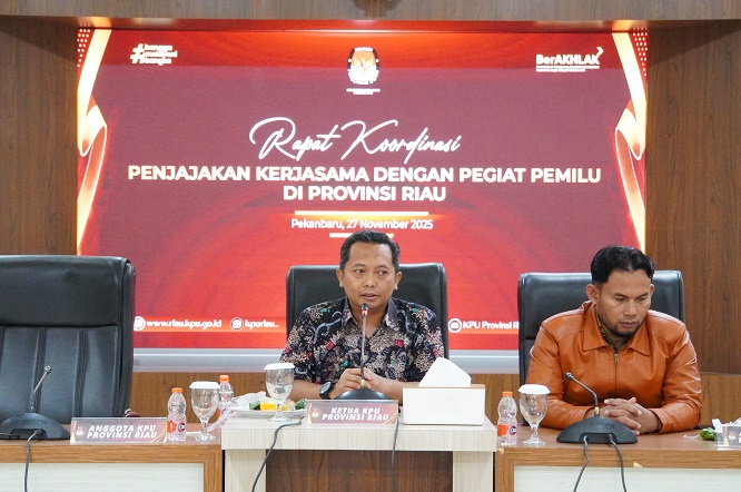 KPU RIAU Gelar Rakor Penjajakan Kerja Sama dengan Pegiat Pemilu