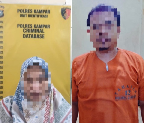 Pasutri Ditangkap Polres Kampar, Modus Donatur Umrah Tipu Korban Rp500 Juta
