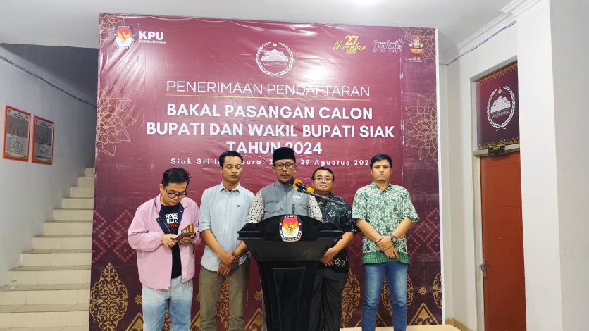 KPU Siak Tetapkan Tiga Paslon Bupati dan Wakil Bupati di Pilkada 2024