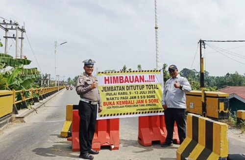 Jembatan Sungai Rokan Riau Ditutup Total untuk Perbaikan, Seluruh Kendaraan Dialihkan