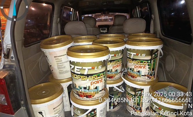 Lima Warga Wonosobo Ditangkap di Pelalawan, Diduga Jual Cat Campuran Harga Murah