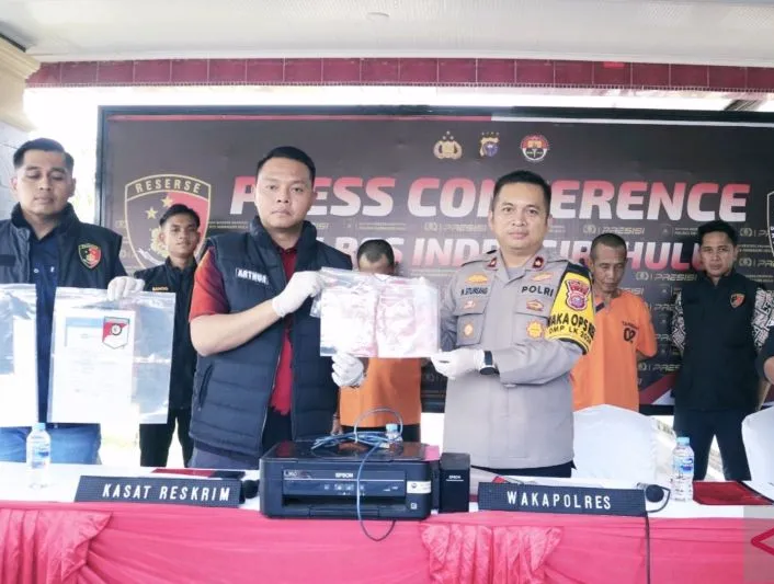 Polres Inhu Tangkap Empat Pengedar Uang Palsu