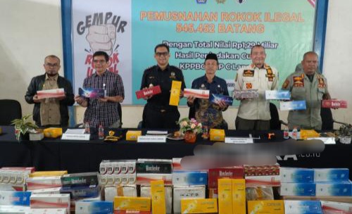 Bea Cukai Langsa Musnahkan Rokok Ilegal Senilai Rp 1,29 Miliar