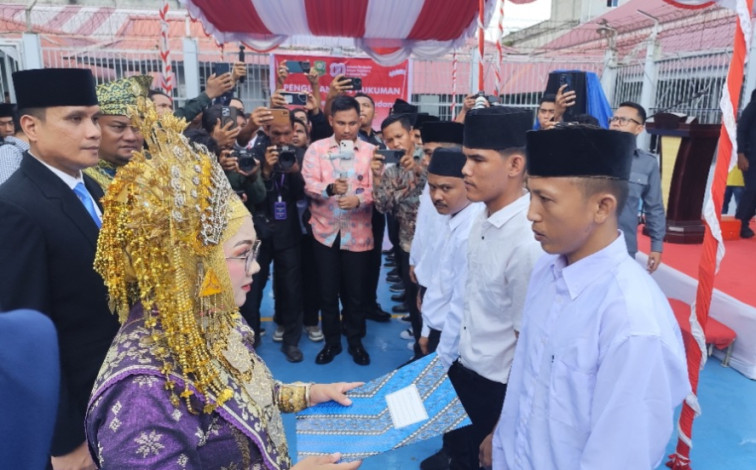 Ratusan Warga Binaan Rutan Siak Terima Remisi, 11 Orang Langsung Bebas