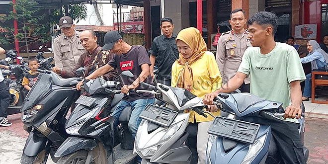 Polsek Medan Area Gerebek Gudang Penyimpanan Kendaraan Hasil Kejahatan, 5 Sepeda Motor Dikembalikan ke Pemilik