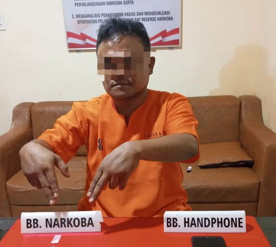 Bawa sabu 0,26 gram warga Kampar digiring ke Polres